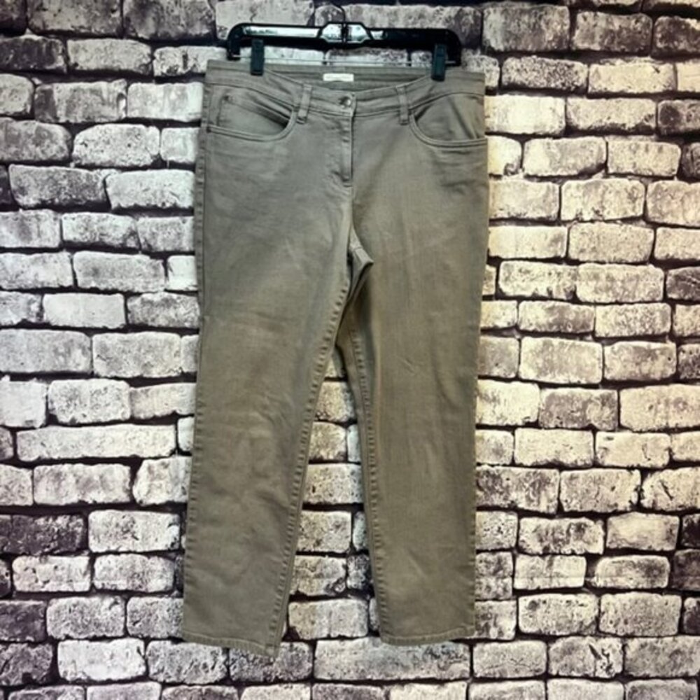 Eileen Fisher Straight Leg Jeans in Olive Taupe